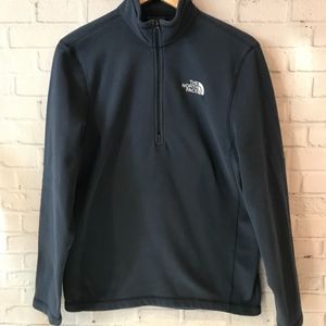 Men's North Face grey fleece 1/4 zip, small